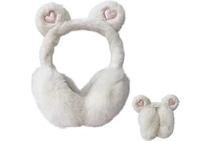 LdawyDE Ohrenwärmer Damen, Winter Warme Plüsch Ohrenschützer Kinder Mädchen Süße Bärenohren Ohrenwärmer Faltbare Ohrwärmer Ohrschützer Winter Winddicht Earmuffs Perfekt für kalte Wintertage