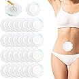 50 PCS Castor Oil Patches, Self-Adhesive Castors Oils Belly Button Wrap Pads Spunlace Cloth Highly Absorbent Waterproof Oil-Proof Oils Patches Not Included(White)