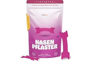 ‎LONGFAIR Premium Nose Plasters | Pack of 50 | Improves Sleep Quality and Increases Performance | Helps Against Snoring | Extra Strong Adhesion & Gentle on the Skin (Pink)