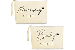 CHANUMETAL 2 Pcs Kosmetiktasche Geschenke für Mama, Hautfarbe Windeltasche,Baby Geschenk Junge/Mädchen zur Geburt für Werdende Mütter