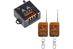 DONJON Interruttore con Telecomando,AC220/230/240V Interruttore a Distanza,10A Mini Relè Telecomandato con 328ft a Lungo Raggio per porta del garage,tapparella,luci