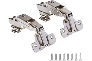 MaYuLa 2Pcs 165 Degree Kitchen Cupboard Hinges Soft Close Cabinet Hinges Face Frame Hinge Plates Folding Mute Cabinet Hinges with Screws for Floded Corner Cabinet Wardrobe Door Full Overlay