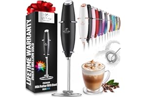 Batidor de Leche Potente Zulay Handheld Foam Maker para Lattes: Mezclador de Bebidas con Varilla para Café, Mini Espumador pa