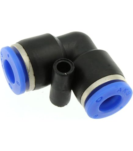 Aexit Raccordo Rapido Diretto In Plastica Bianca E Blu - Foro Da 10 Mm Per Tubi Acqua/Carburante - 2