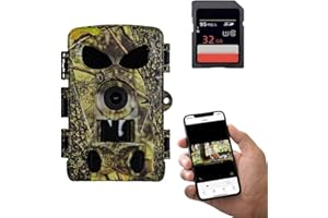 ZYJDGNNY Wildkamera WLAN 5K 60MP mit 32GB Speicherkarte, Nachtsicht, 0.05s Auslöser, IP67 Wasserdicht, 100ft 130° Weitwinkel, 45 Infrarot-LEDs