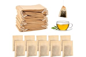 BUYGOO Sacchetti Usa e Getta per il Tè 300PZ con Coulisse, Bustine Filtri Te, Filtri per Tisane Sfuse Te Usa e Getta Filtro Tisana Bustine per Infusione Tisane Sacchetti Filtro per Tè con Coulisse