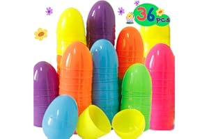 NMKL 36 Colourful Fillable Plastic Surprise Easter Eggs - Fill with Easter Hunt Gifts and Chocolate