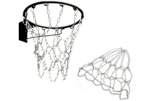 DOCACHE Red de Baloncesto Cadenas, Red de Aro de Baloncesto, Red de Baloncesto Metal, Red de Baloncesto Exterior, Red de baloncesto de Repuesto, para Cancha de Baloncesto Cubierta