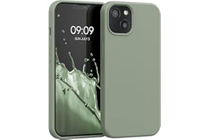 kwmobile Carcasa Compatible con Apple iPhone 13 Funda - Case TPU y Silicona antigolpes - Apto Carga inalámbrica - Gris Verdoso
