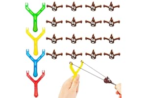 Steemjoey 20pcs Cacca Giocattolo, 4 Fionda Cacca tiro con la Fionda Scherzo 16 Mini Fionda di Gomma Giocattoli Cacca Volanti, Riempitori del sacchetto del partito per i bambini adulti (Colore Casuale)