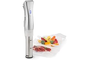 ‎KLARSTEIN Klarstein Quickstick- Sous-Vide Garer, Präzisionskochtopf, Schongarer, 1300 Watt, Timerfunktion, 3D Circulating, 0-95 °C, LCD Touch-Display, wasserdicht, bis 20 Liter, silber