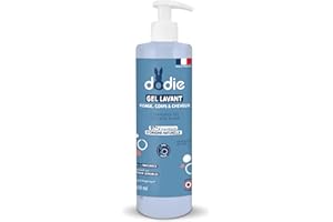 DODIE Gel Lavant 3 en 1 (500 mL) - Nettoyant Visage, Corps et Cheveux - 92% d’ingrédients d’origine naturelle, Hypoallergénique - Dès la naissance
