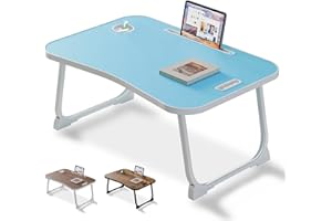 WEIQILE Laptop Betttisch, zum Lesen, Schreiben, Frühstückstisch im Bett, auf dem Sofa und in Haus und Büro (Blue)