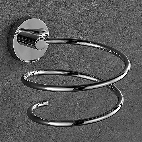 Rovate® Chrom Fönhalter Edelstahl Haartrocknerhalter Halter für Ihre Fön Bad