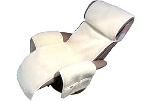 ‎ALPENWOLLE Sesselschoner für Relaxsessel Extrabreit, 100% Merinowolle, breite 60cm (Wollweiß)