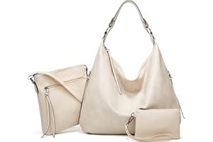Pahajim Bolsos de Mujer Bandolera Mujer Bolso Hobo PU Piel Bolso Grande Tote de Hombro Conjunto de Bolso y Cartera 3pcs para Shopper,Trabajo