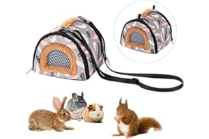 ZYYRSS Portable Small Animals Carrier Bag, Rats Sugar Glider Small Guinea Pig Rat Chinchillas Hamster Hedgehog Carrier Pouch Bag for Outdoor Travel, Breathable Hanging Tote Bag (Gray)