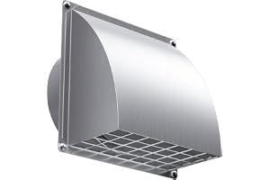 HG Power ventilationsgaller 150 mm uppgradering av rostfritt stål, väderskyddsgaller med bakventil, ventilationsgaller, ytter