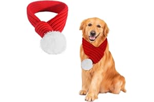 SILENT-QIAOYOU Christmas Costume Dog Clothes, Christmas Pet Scarf, Christmas Scarf for Dogs and Cats, Christmas Costume for Dog, Pet Holiday Party Costume, for Medium Large Dogs (XL)