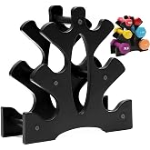 Small Plastic Dumbbell Holder Tree Dumbbells Rack 3 Tier Dumbbell Storage Rack Dumbbell Rack Black for 6 Dumbbells Gym