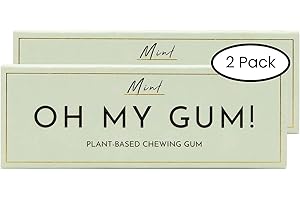 OH MY GUM! Natural Chewing Gum in Mint Pack of 2 (10 Pieces/Pack) | 100% Plant Based Aspartame Free Chewing Gum | Award Winning Sugar Free Chewing Gum & Good for Teeth |