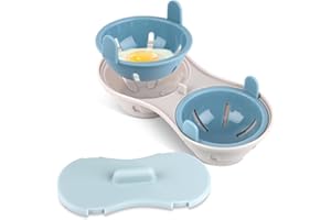 LDERFIV Pocheuses à Œufs Micro-Ondes Cuiseur Oeuf Micro Ondes Moule à Œufs 2 Tasses Cuit Oeuf Micro Onde Chaudière à Œufs Cuiseur à Vapeur Micro-Ondes à Œufs Pocheur Doeufs Micro-Ondes avec Fermeture