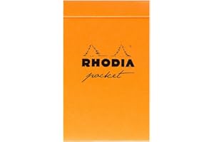 RHODIA 8550C – Notes kieszonkowy zszywany Czarny lub Pomarańczowy – 7,5 x 12 cm – w kropki – 40 odrywanych kartek z perforacją – papier Clairefontaine 80 g/m² – miękka, powlekana i wytrzymała okładka