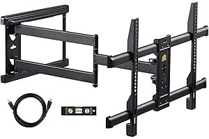 FORGING Mount Soporte TV Pared con Brazo Articulado Largo de 765mm para Pantallas de 37-75" de Planos/Curvos LCD/LED/OLED, hasta 45kg, Soporte Pared TV con Giratorio e Inclinable, Máx VESA 600x400mm