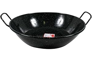 Esmaltaciones la Estrella Jaspeada Plat à Paella Profond 38 cm, 8L