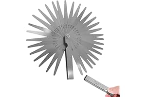 Norhogo Spessimetro, Spessimetro 32 Lame 0,03-1,00mm/0,001-0,04" Strumento di misurazione dello spessimetro a lamelle in Acciaio per misurare la Larghezza o Lo Spessore della Fe