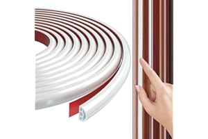 KAYLEINSTER 6M White Silicone Door Weather Stripping Door Seal Strip Draught Excluder for Doors and Windows,Multi-Hole Design D-Shape Silicone Sealing Strip,Self-Adhesive Anti Collision Soundproof Seal Tape