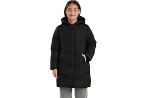 SOLOCOTE Manteau d'hiver pour filles imperméable doublé en fausse fourrure veste matelassée à capuche épaisse pour enfants