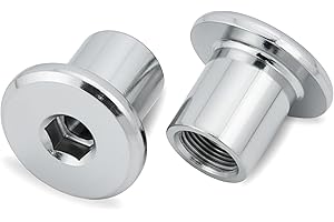 HEXATON Dadi a Manicotto M6 x 15 x 15 mm - 50 Pezzi - Dadi Esagonali per Mobili a Testa Piatta con Flangia e Cava Esagonale - Acciaio Zincato