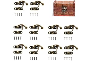 BEIKALONE 50 Sets Antique Bronze Tone Right Latch Hook with Screws, DIY Bag Hasp, Wood Jewelry Box Decoration, 50 Sets