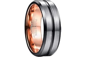 NUNCAD Anello Uomo/Donna/Unisex Tungsteno con Incisione I LOVE YOU Anello Amicizia/Anello Anniversario/Oro rosa/Blu/Nero/Argento Taglia 8mm (12.5-32)