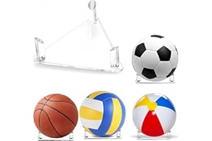 AZONELIFE Supporto da Palla da Sport in Acrilico, Espositore Porta Pallone Calcio, Trasparente Supporto Porta Basket Portaoggetti, Tribuna Rugby per Pallacanestro Palloni da Calcio Basket Pallavolo