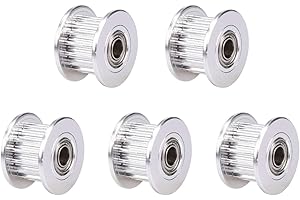 WINSINN GT2 Idler Pulley 16 Teeth 3mm Bore 6mm width Timing Pulley Wheel Aluminum For 3D Printer (Pack of 5Pcs)