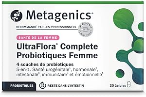 Metagenics UltraFlora Complete pour Femmes - Probiotiques Flore Intestinale - Santé Urogénitale, Hormonale, Intestinale, Immunitaire et Émotionnel - 30 Capsules Végétariennes - 1 Mois