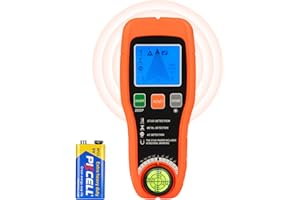 AQUOTA Stud Finder Wall Scanner 7-in-1 - Digital Wire & Metal Detector with LCD Display Live AC Wire Detection, Wood Joist, Pipe, Nail & Bubble Level Wall Sensor for DIY, Electricians, Home Renovation