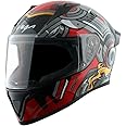 Vega Bolt Superhero ISI and DOT Certified Glossy Finish Full Face Helmet for Men with Clear Visor- Black Red, Size: M(57-58 cm)