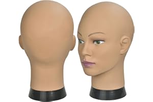 YYQXZG Testa Balda Mannequin Testa Professionale Parrucca Cosmetologia Testa Balda per Sciarpa Display Maschera Vetri Display con un Morsetto da Tavolo（12-a）