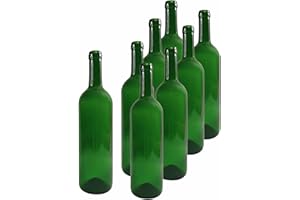 DIAH DO IT AT HOME DIAH - Bottiglie di vino in vetro Bordeaux da 0,75 l (750 ml) per la produzione di vino fatto in casa (24 bottiglie di vino verde)