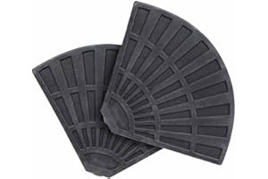 Charles Bentley Outdoor, Garden, Patio, Banana Hanging Cantilever, Umbrella Parasol Base Weights, 2 Segments, 12kg Per Segment, Adjustable Pole, For Flat Surfaces, Cement And Plastic (48x48cm)