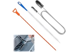 FEXPDL Drain Unblocker Cleaner Tool Set 3 Pcs Easy Hair Clog Removal Flexible Brush Design Ideal for Bathroom, Kitchen & More
