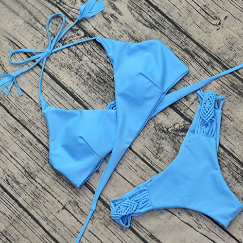 Macxy - Sexy Bikinis Ganchillo Mujeres Traje de Ba?o Brasile?o del Bikinª del Vendaje Ropa de Playa Traje de Ba?o Empuja hacia Arriba el Traje de Ba?o [L TE170584]