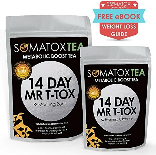 SOMATOX 14 DAY MR TEATOX Premium Energy Tea - With Ginseng • Weight Loss Tea • Slimming Tea • Green Tea • Skinny Tea • Diet Herbal Tea • Burn Fat • Lose Weight • Boost Metabolism ★ FREE DIGITAL eBOOK