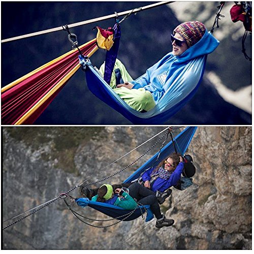 Dual Tragbarer Nylon Fallschirm Multifunktional Camping Schlafsack leicht Hängematte, Reisen, Strand, Innenhof. 142,2 x 271,8 cm Marksman Sackkarre/Handwagen Kapazität mit Deichsel und Seil - 7