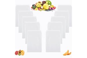 Firavggu 10 STK Nussmilchbeutel 20×30cm Passiertuch 100 Micron Nylon Abseihtuch Wiederverwendbar Cheesecloth Käsetuch Waschbar Filterbeutel für Nussmilch Joghurt Gemüse Kaffee Fruchtsaft Obstsaft