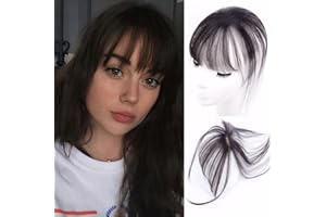 FFWTPY Frangia Clip Capelli Veri Frangetta Naturale Topper Frontale Ciuffo Capelli Lisci Estensioni Integrazione Volume