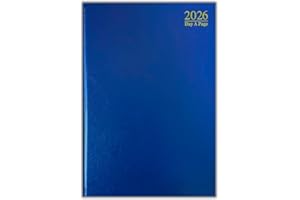 PaulStore 2026 A4 | A5 | A6 Diary Week to View | Page A Day | Desk Diary | Hard Backed For Home And Office Use (Blue, A4 Day A Page)